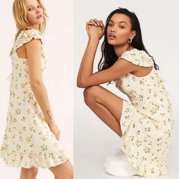 Free People Like A Lady Mini Dress in Cactus Flower Combo S NWT - Picture 4 of 16